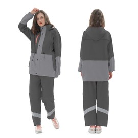 RAINFREEM Rain Suit for Women, Waterproof Rain Jacket & Trouser with Reflective Srtip, Rain Gear for All-Sport Anti-storm