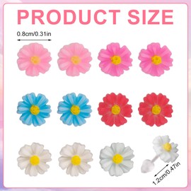 6 Pairs Dainty Daisy Flower Stud Earrings for Women, Lightweight Sunflower Ear Posts Plastic Earrings for Sensitive Ears Women Jewelry Gifts (6 Colors)