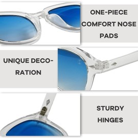 SHEEN KELLY Vintage Sunglasses with Round Lenses - Robert Downey Jr. / Johnny Depp Eyewear - Colourful Polarised Lens + TR90 Frame - Unisex, L04