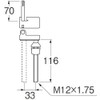 SANEI PW902-33 Toilet Seat Attachment Repair Bolt Set, Long, White,