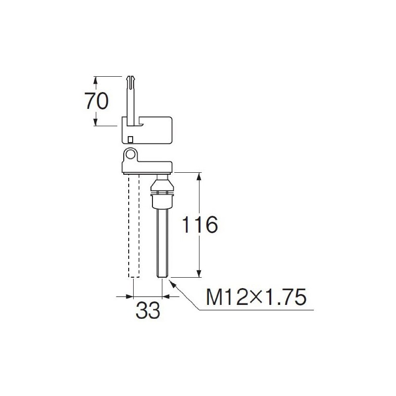 SANEI PW902-33 Toilet Seat Attachment Repair Bolt Set, Long, White,