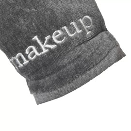 Bamboo Charcoal SET OF 4 New Bamboo Charcoal Embroidered MAKEUP Face Wash Cloth Towels Gray