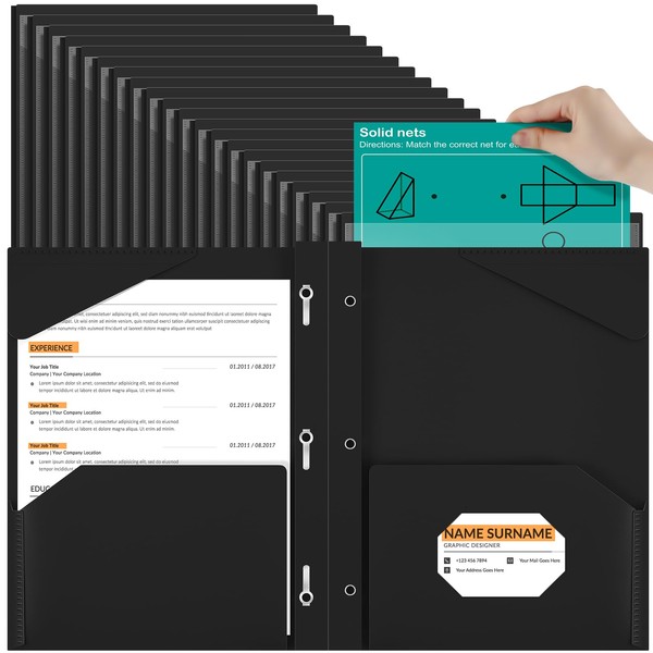 Henoyso 72 Pcs Plastic Folder with Clear Front Pocket and