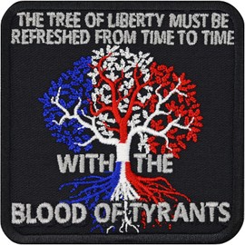 USA Patch | The Tree of Liberty Must Be Refreshed from Time to Time with the Blood of Tyrants | Tree of Life Sew-On / Iron-On Patch | 75 x 75 mm