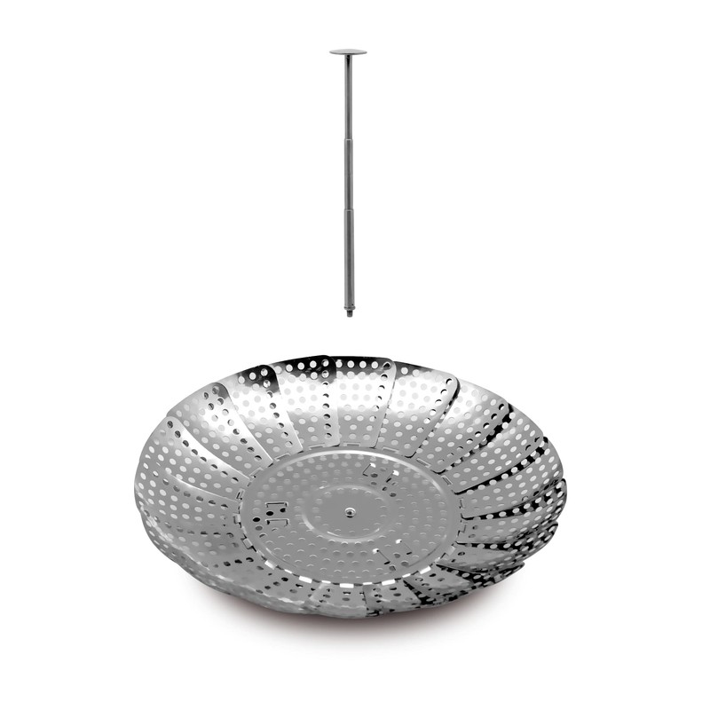 Barazzoni Baskets for Steaming with Telescopic Handle, nickel-free stainless steel,