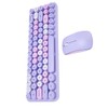 Keyboard Mouse Combo 2.4GHz Wireless Cute Retro 68 Round Keycaps