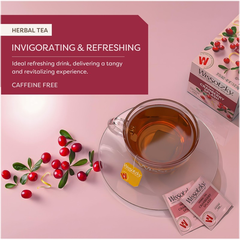 Wissotzky Cranberry Herbal Tea (3 Pack - 60 Teabags) |