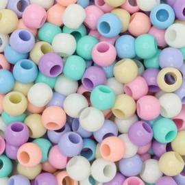 300 Acrylic Beads 12mm with 5.7mm Large Hole, Pastel Mix