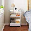 HAYOFAMY 3-Tier Narrow End Table, Small Stand Shelf Narrow White
