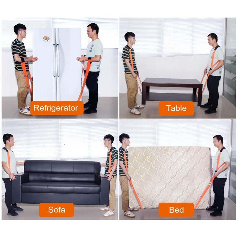 Moving Straps, 2-Person Lifting and Moving System with Thickened Pads,