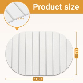 Fuairmee Large Stone Drying Mat, Diatomite Dish Drying Mat, Dish Mat Drying Kitchen Mat - Storable & Anti-Slip for Kitchen, Oval, White, 23.6"x15.4"