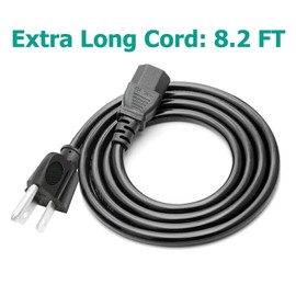Power Cord Replacement for Power Smokeless Grill XL Model PG1500XL 070172143 3 Prong 8.2ft AC Power Cord Cable