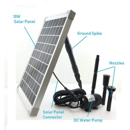 AEO Solar Water Pump KIT: DC Brushless 196GpH Water Pump w/ 10W Solar Panel