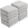 AYO Hotel-Grade Face Towels, Set of 10, Light Gray, Soft,