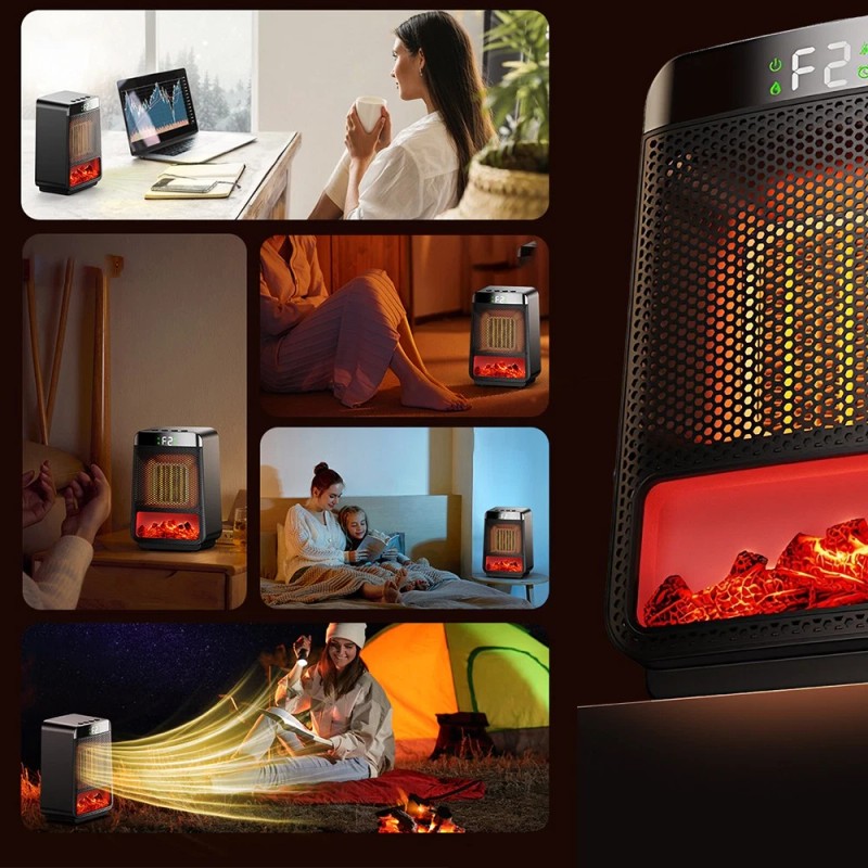 Portable Space Heater for Indoor Electric Flame Heaters PTC Fast