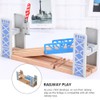 Happyyami Wooden Train Bridges Train Lifting Bridge 2 Level Crossing