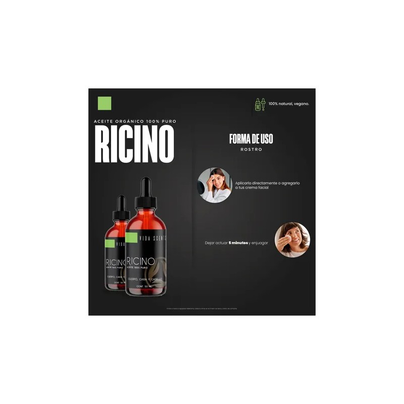 Aceite De Ricino 100 Puro, Natural 50 Ml. Vida Scents