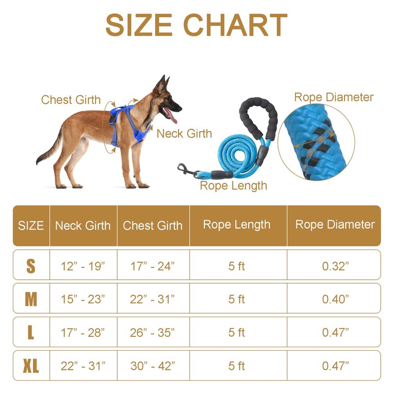 No Pull Dog Harness for Medium Large Dogs Adjustable Reflective