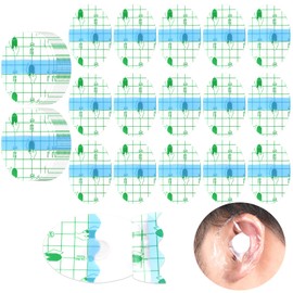 Aolso Adult Disposable Waterproof Ear Stickers, Pack of 100 Waterproof Ear Covers, Waterproof Swimming Ear Stickers with Cotton Ear Plugs for Water Sports