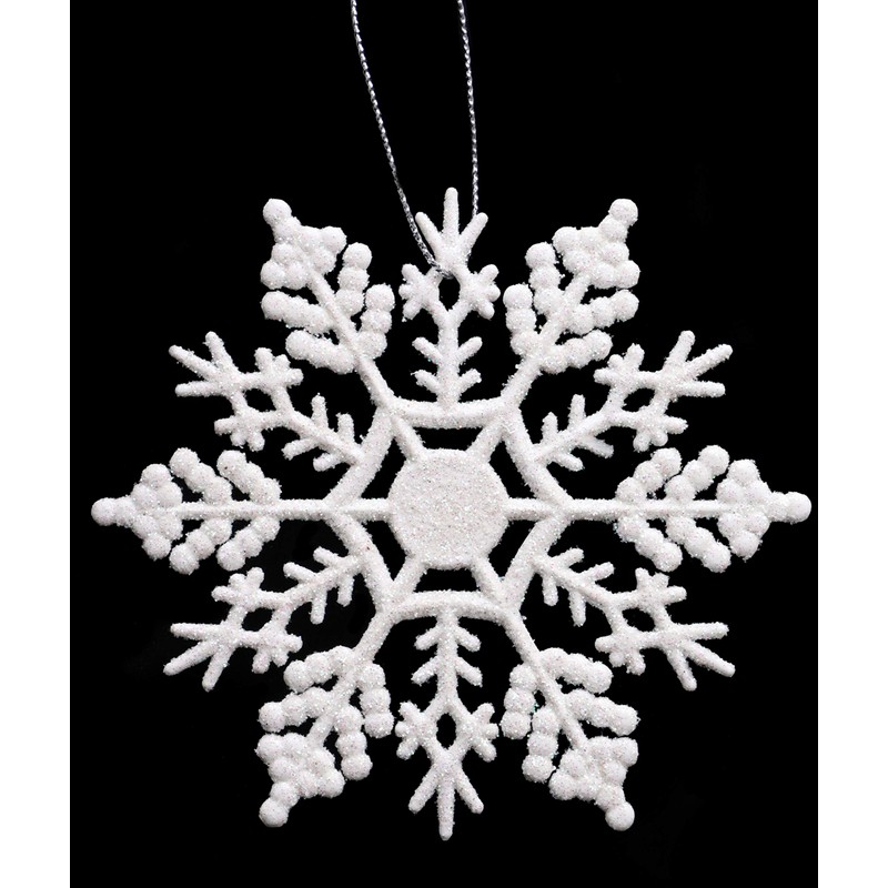 Christmas Concepts® Pack of 12-10cm Glitter Snowflake Hanging Decorations -