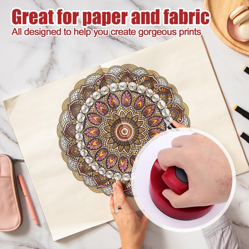 Block Printing Baren, Comfort Grip Handle Baren Printmaking Tool with