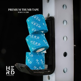 2" Premium 3 Pack Athletic Weightlifting Thumb Tape for Olympic Weight Lift, Cross Training & Lifting, Deadlift, Powerlifting, Protect Fingers Thumb Hand & Enhance Grip (Blue)