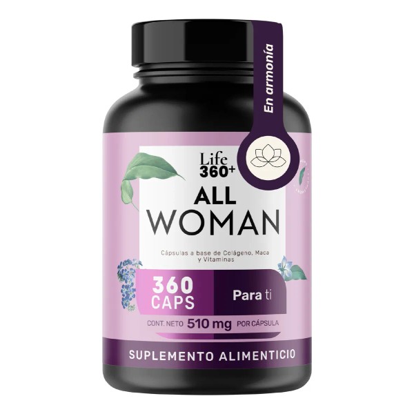 Multivitamnico Mujer Life360 All Woman Colgeno Maca Vitaminas 360 Cpsulas