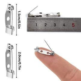 Bar Pins with Holes, 100 Pcs Pins Brooch Clasp, Safety Catch Pins for Name Tags, Jewelry Making, DIY, Crafts, Badges (15MM/20MM)
