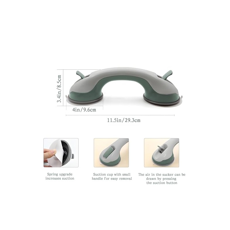 2 Pack Suction Grab Rails for Bathroom, 12 inch Shower