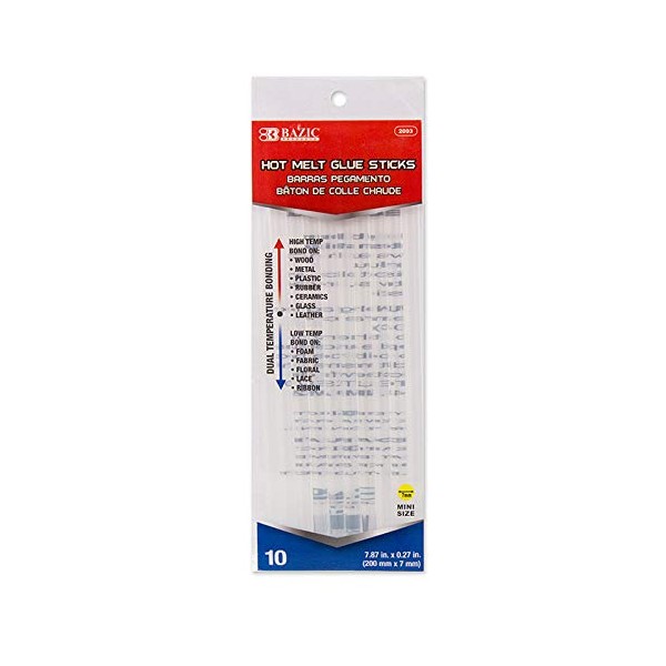 Bazic Dual Temp. Mini Hot Melt Glue Sticks 7.87 x