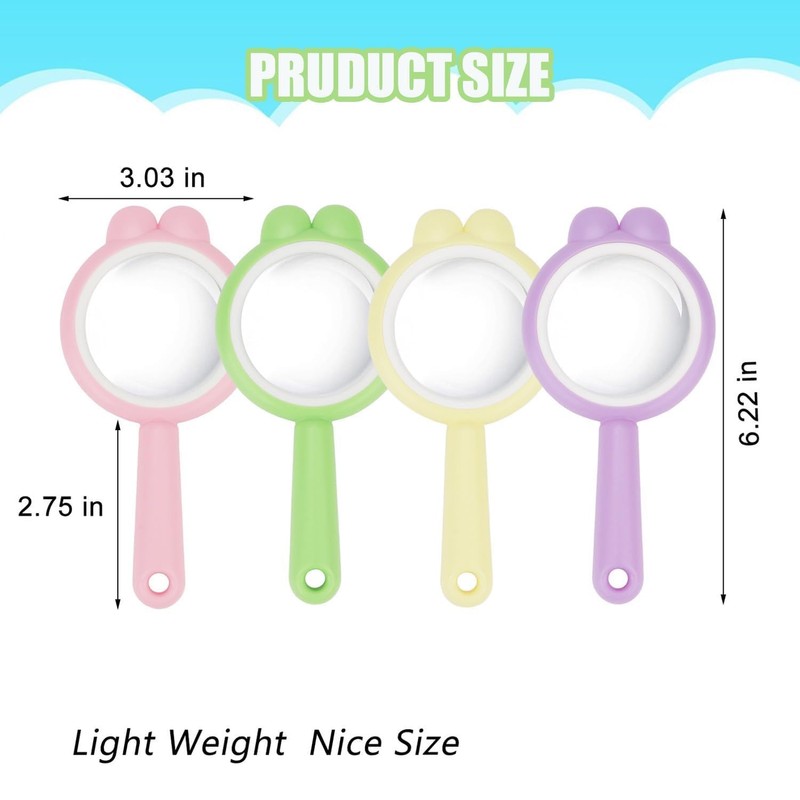 Rongon Magnifying Glass 4Pcs Handheld Shatterproof 4X Reading Magnifier 60mm