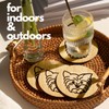 Set of 6 Bamboo Coasters with Holder - 3.9" Fun