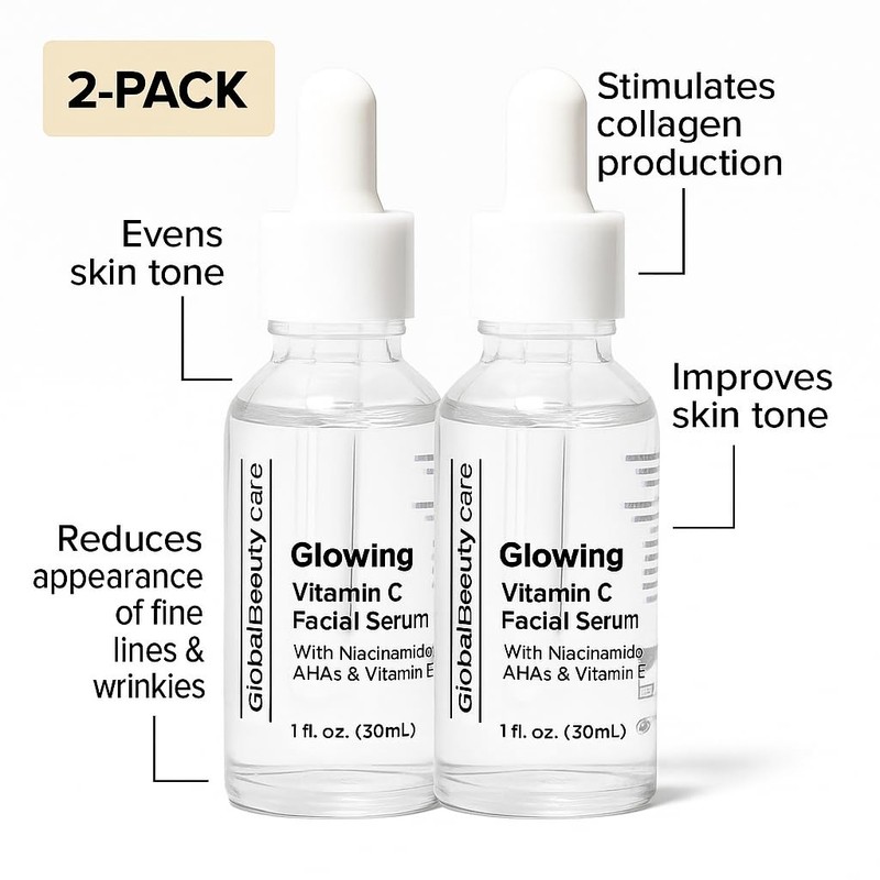 Global Beauty Care Vitamin C Facial Serum – Niacinamide, AHA