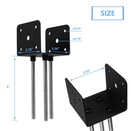 Wpbhk 4Pcs Concrete Post Anchor U Shape Fence Post Holder 4x4 Post Base Holder Ground Spike, Pergola Brackets Deck Post Base