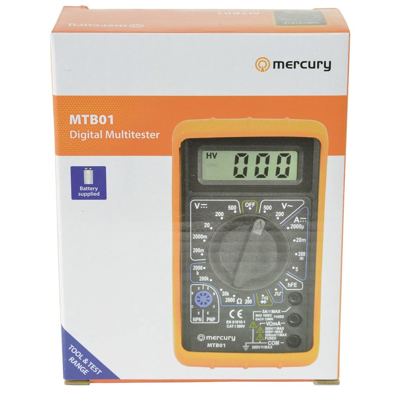 kenable MTB01 Digital Multimeter Tester with Leads 19 Testing Ranges