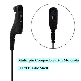 HYS Multipin Earpiece with Mic D-Shape Two Way Radio Headset Compatible for Motorola DGP4150 DP6150 DP3400 DP3600 XIR P8200 P8268 XPR6300 XPR6500 Walkie Talkie