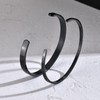Stainless Steel Cuff Bracelet Set for Mens Women: 2Pcs Minimal