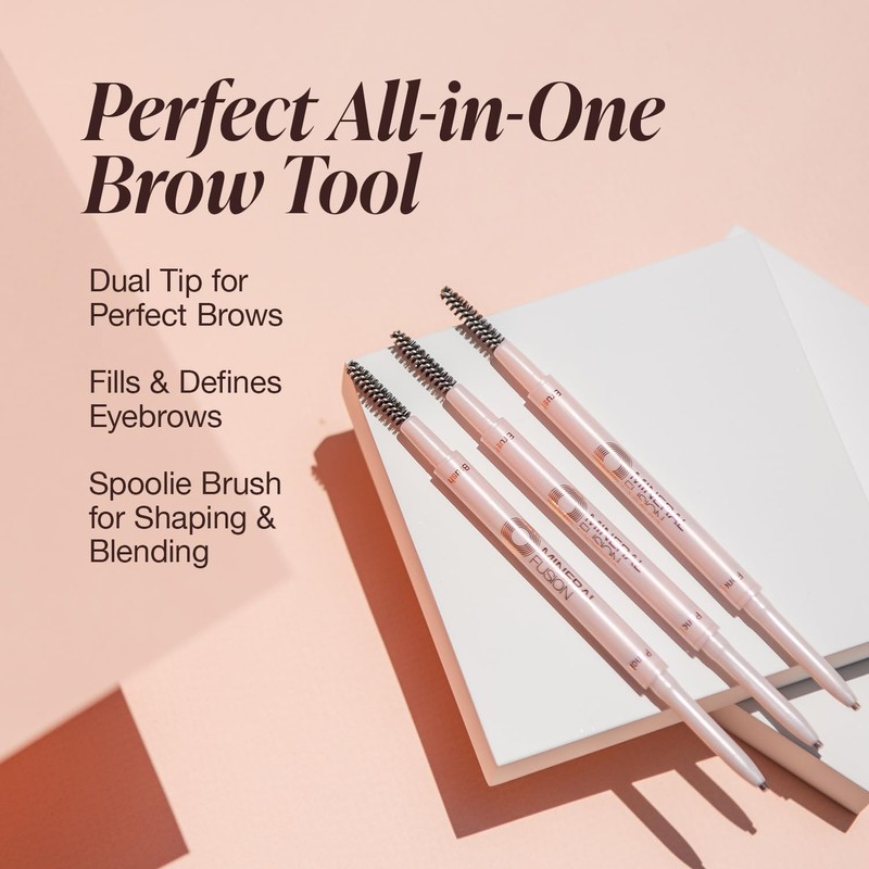 Mineral Fusion Retractable Brow Pencil (Medium Brown) - Shape &