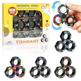 Paquete de 12 anillos magnéticos para aliviar el estrés y el TDAH, anillos mágicos para entrenamiento para aliviar la ansiedad por autismo, gran idea de regalo para adultos, adolescentes y niños