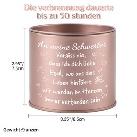 CadeauJoie Sister Gift, Gifts for Sister, Best Gift for Sister, 225 g Lavender Scented Candles in Metal Gift Sister Birthday Christmas