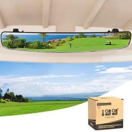 10L0L Golf Cart Rear View Mirror for Yamaha EZGO Club Car, 16.5" Extra Wide 180 Degree Panoramic Rearview Mirror