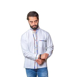 Men's Long Sleeve Mexican Guayabera Shirts Made in Mexico, Multiple Colors (US, Alpha, 3X-Large, Regular, Regular, White)