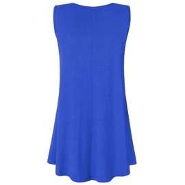LL Women Solid Sleeveless Tunic for Leggings Swing Flare Tank Tops S-5XL Plus Size Made in USA L Royal_Brite