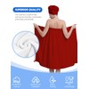 Women's Bath Towel Wrap Set with Hair Turban, Red, Microfiber,