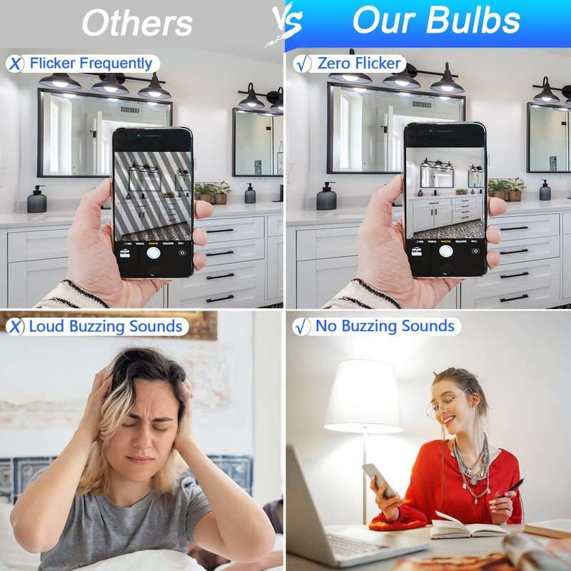 8 Pack E12 Ceiling Fan Light Bulbs, 60W Equivalent, Daylight