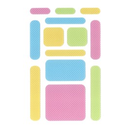 Anywhere Zen Strips for Anxiety Relief and Focus, 13 Assorted Sized Sensory Strips, Bumpy Texture, Pastel Colors, Tactile Fidget