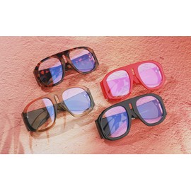 FEISEDY Oversized Blue Light Blocking Glasses Women Men Big Plastic Aviator Frame Eyewear Clear Lens Computer Glasses B2371