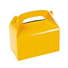 Fun Express Yellow Treat Favor Boxes with Handles - Set of 12 - Birthday, Event and Party Supplies