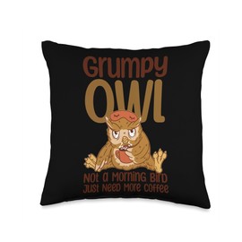 Wise Owl Nocturnal Bird Forest Owl Throw Pillow