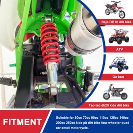 HOOUP 260mm 10.2" Adjustable Rear Shock Absorbers for 50cc 70cc 90cc 110cc 125cc Baja Motorsports DR70 Tao Tao DB20 Kids Pit Dirt Bike Four Wheeler Quad ATV Small Motorcycle Heavy Duty Red